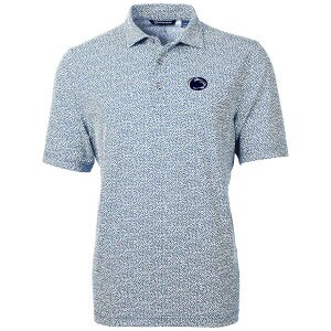 white Cutter & Buck botanical print polo with Penn State Athletic Logo